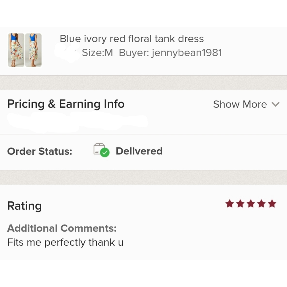 𝐌𝐚𝐝𝐞 𝐢𝐧 𝐔𝐒𝐀 Blue ivory red floral tank dress 1 Medium left Brand new - Picture 7 of 7